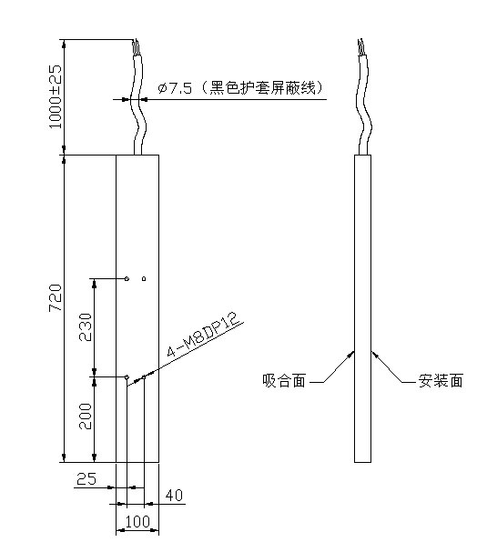 方形机械手电永吸盘MILANCOM米兰·(中国)官方网站尺寸图